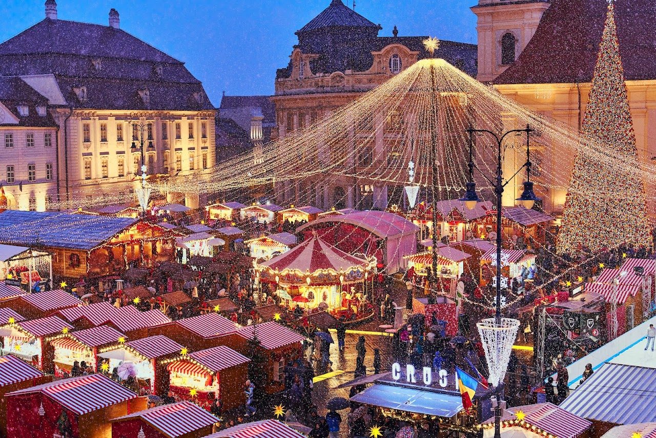 El mercado en la Plaza Mayor al atardecer